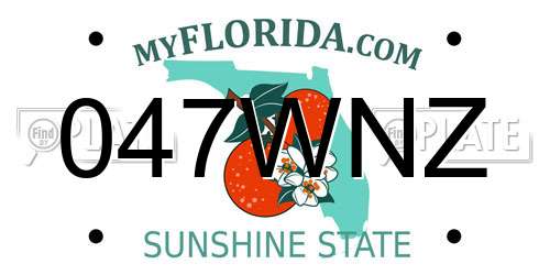 047WNZ Florida License Plate