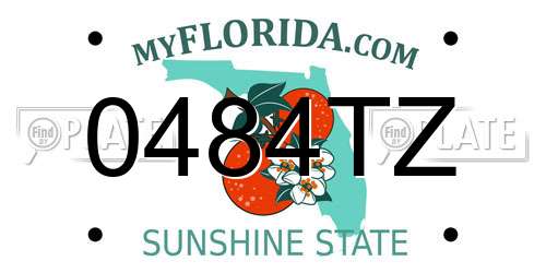 0484TZ Florida License Plate