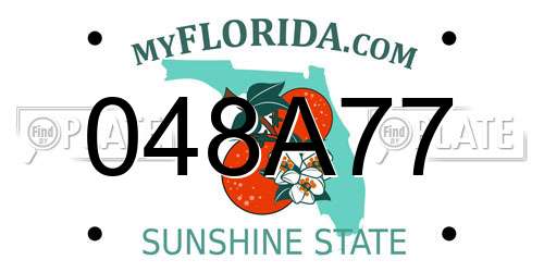 048A77 Florida License Plate