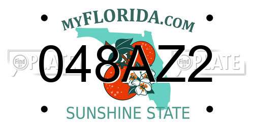 048AZ2 Florida License Plate