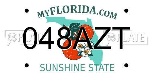 048AZT Florida License Plate