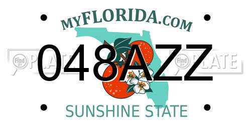 048AZZ Florida License Plate