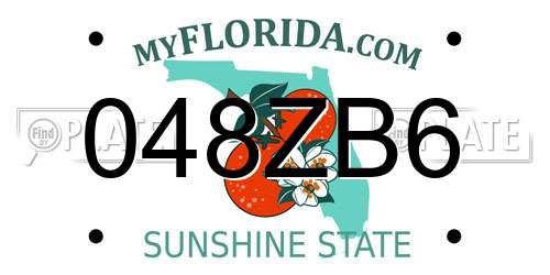 048ZB6 Florida License Plate