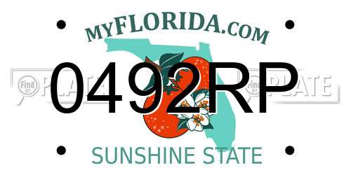 0492RP Florida License Plate