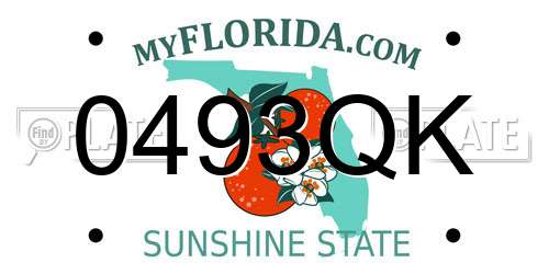0493QK Florida License Plate