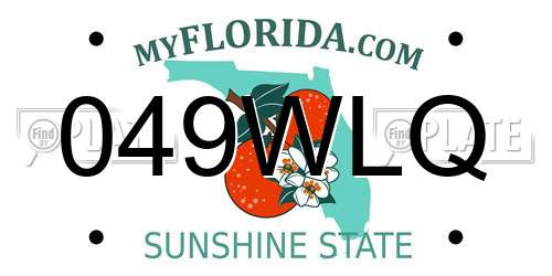 049WLQ Florida License Plate