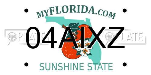 04AIXZ Florida License Plate