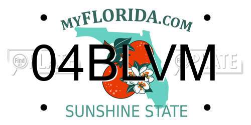 04BLVM Florida License Plate