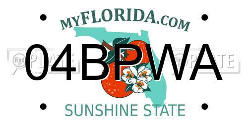 04BPWA Florida License Plate