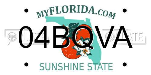 04BQVA Florida License Plate