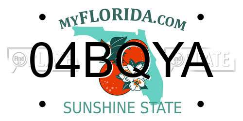 04BQYA Florida License Plate