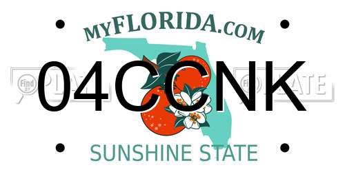04CCNK Florida License Plate