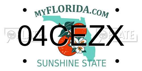 04CEZX Florida License Plate