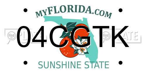 04CGTK Florida License Plate