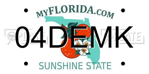 04DEMK Florida License Plate