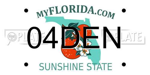 04DEN Florida License Plate