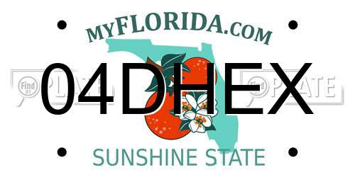 04DHEX Florida License Plate