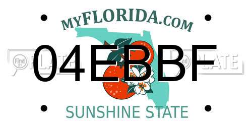 04EBBF Florida License Plate