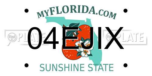 04EJIX Florida License Plate