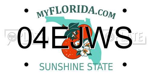04EJWS Florida License Plate