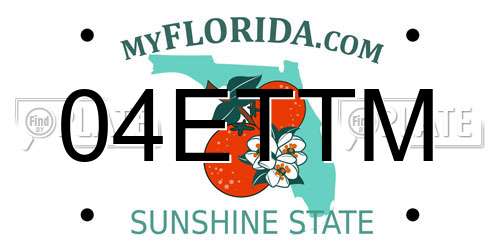 04ETTM Florida License Plate