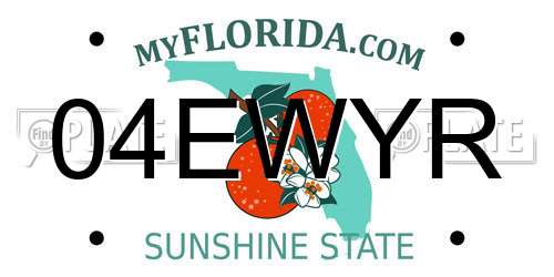 04EWYR Florida License Plate