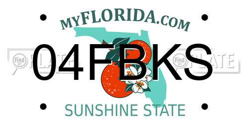 04FBKS Florida License Plate