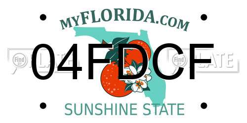 04FDCF Florida License Plate