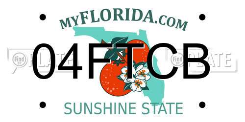 04FTCB Florida License Plate