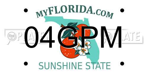 04GPM Florida License Plate