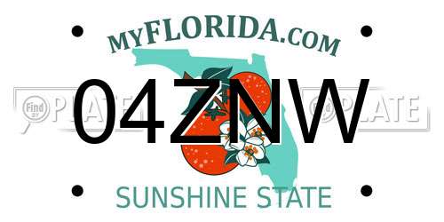 04ZNW Florida License Plate