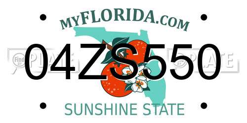04ZS550 Florida License Plate
