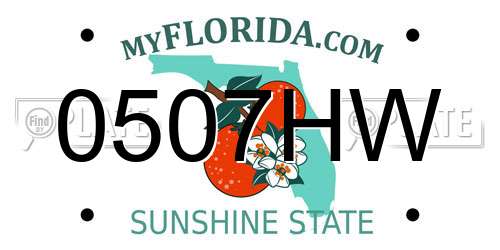 0507HW Florida License Plate