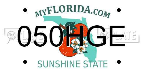 050HGE Florida License Plate