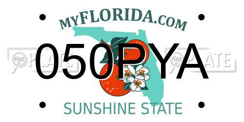 050PYA Florida License Plate