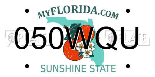 050WQU Florida License Plate