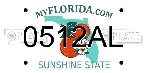 0512AL Florida License Plate