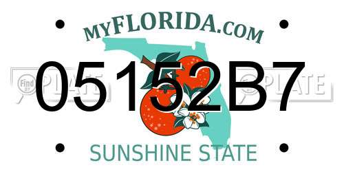 05152B7 Florida License Plate