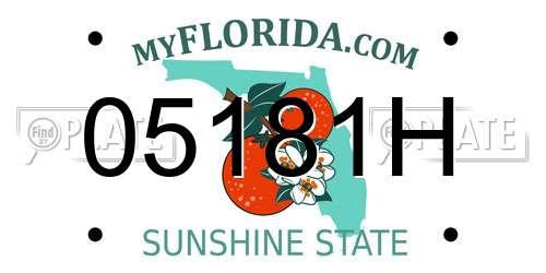 05181H Florida License Plate