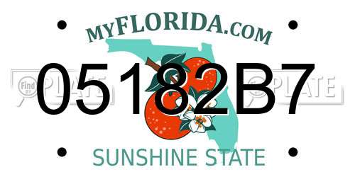 05182B7 Florida License Plate