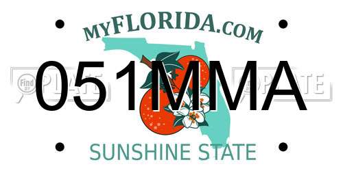 051MMA Florida License Plate