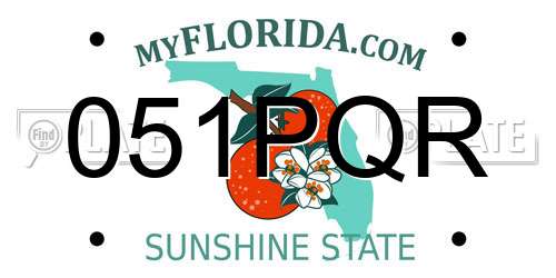 051PQR Florida License Plate