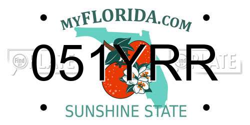 051YRR Florida License Plate