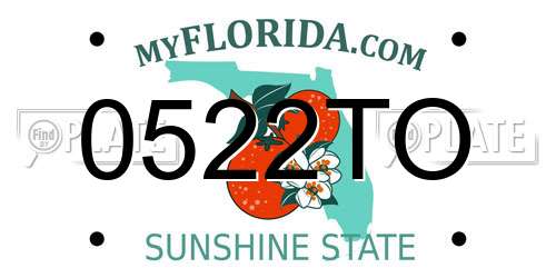 0522TO Florida License Plate