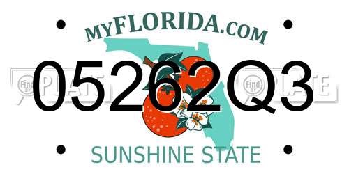 05262Q3 Florida License Plate