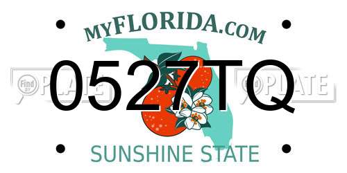 0527TQ Florida License Plate