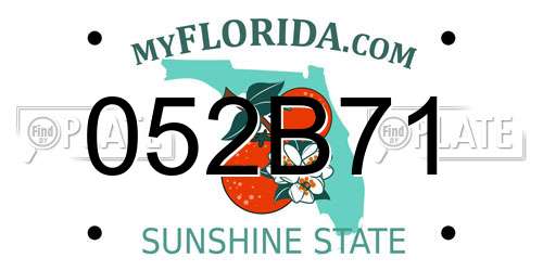 052B71 Florida License Plate