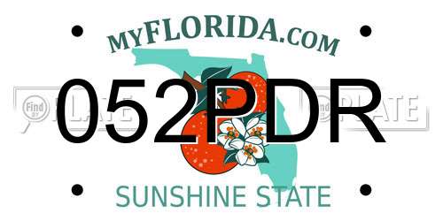 052PDR Florida License Plate