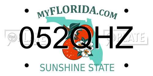 052QHZ Florida License Plate