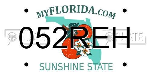 052REH Florida License Plate